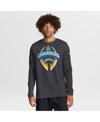 Nike - Men's Anthracite Los Angeles Chargers Primetime Legend Icon Performance Long Sleeve T-Shirt
