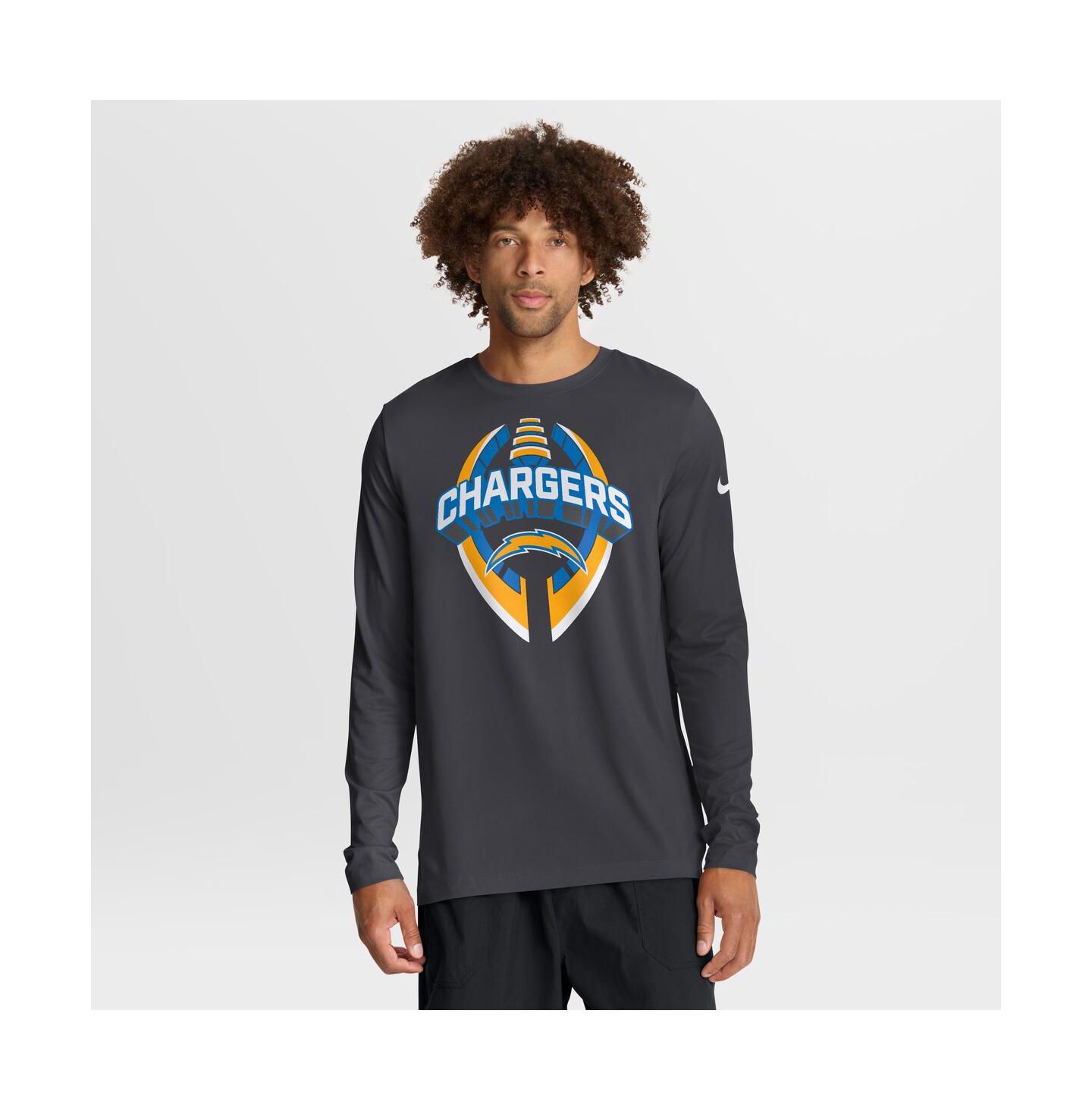 Мужская футболка Nike Anthracite Los Angeles Chargers Primetime Legend Icon Performance Long Sleeve — фото 1