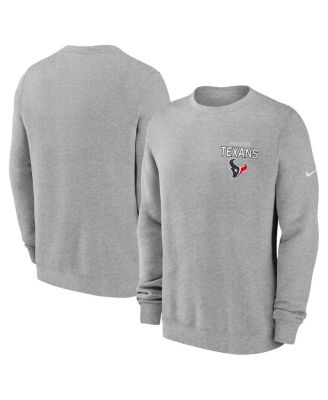 Nike - Men's Heather Gray Houston Texans Primetime Club Fleece Pullover Sweatshirt