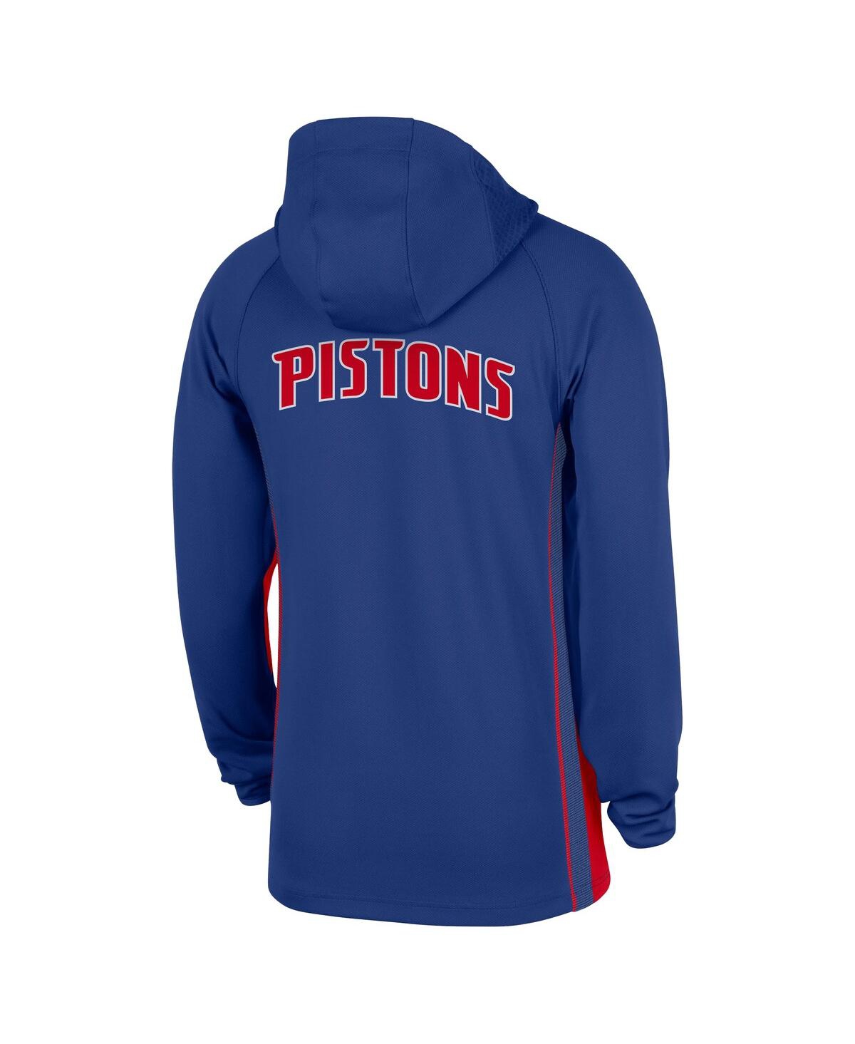 Nike Men's Blue Detroit Pistons Authentic On Court Zone Quarter-Zip Dri-fit Hoodie Jacket