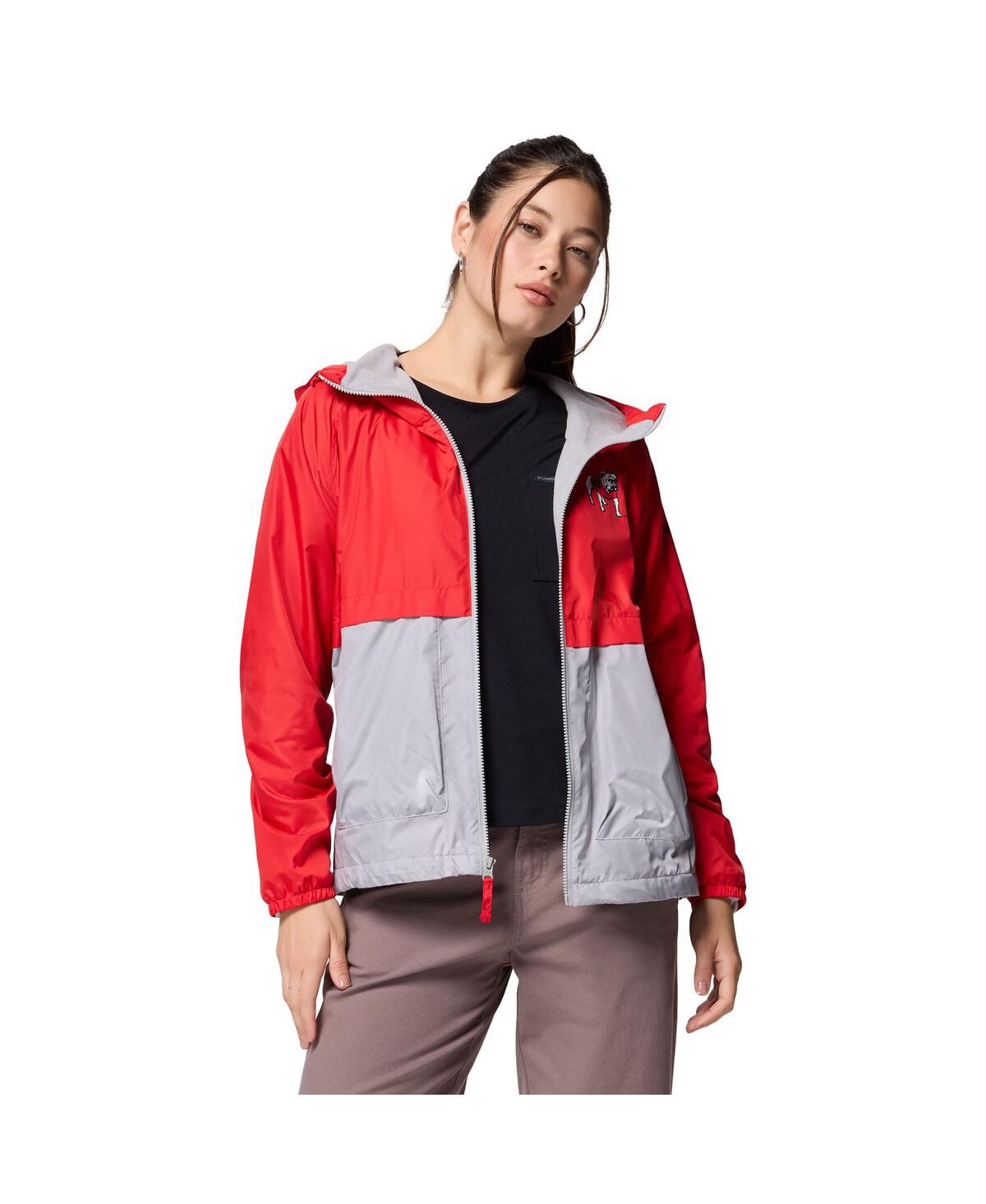 Columbia Women's Red/grey Georgia Bulldogs Spire Hoodie Windbreaker In Multi