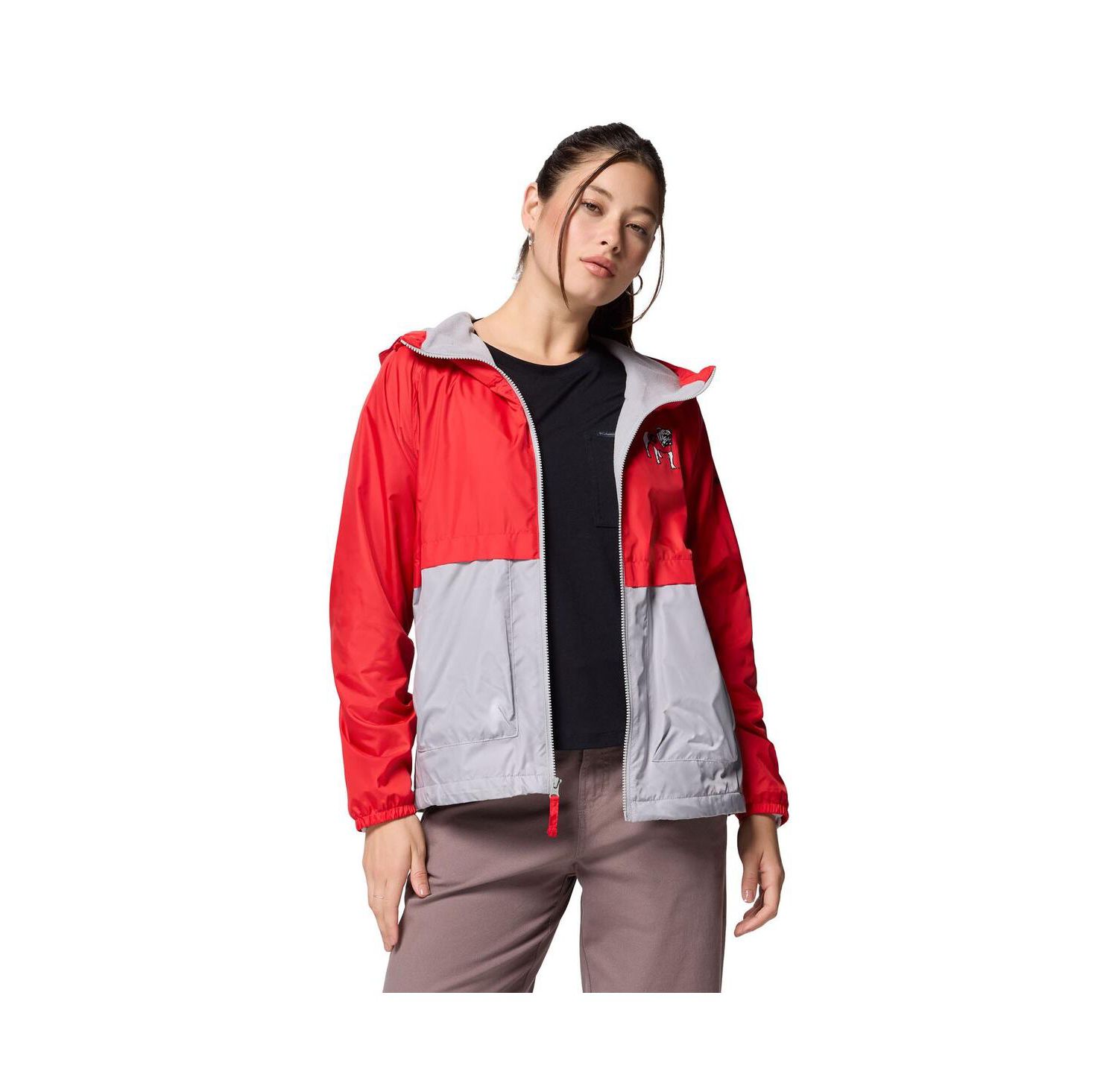 Women's Red/Grey Georgia Bulldogs Spire Hoodie Windbreaker