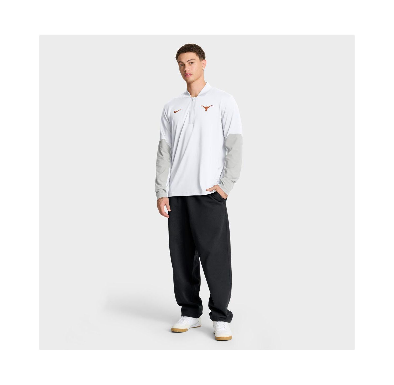Men's White Texas Longhorns One Goal Performance Half-Zip Pullover Sweatshirt
