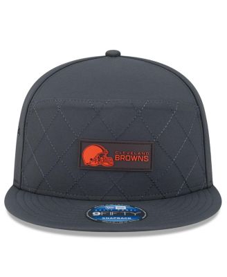 Men's Charcoal Cleveland Browns 2025 Sideline Cold Weather Split Panel 9FIFTY Snapback Hat