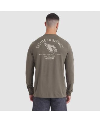 Men's Olive Arizona Cardinals 2025 Salute to Service Sideline Long Sleeve T-Shirt