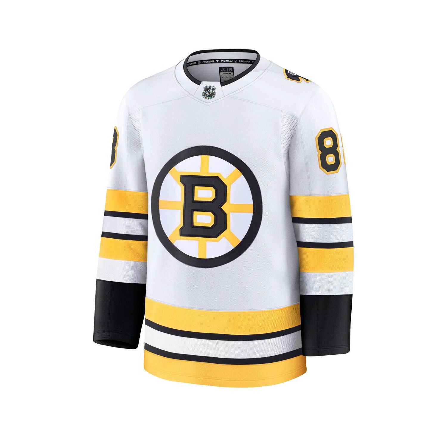 Men's David Pasternak White Boston Bruins Away Premium Player Jersey