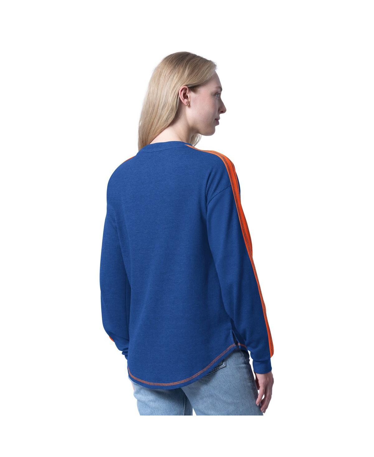 G-iii 4her By Carl Banks Women's Blue New York Knicks Advantage Tri-blend Long Sleeve T-shirt In Blue