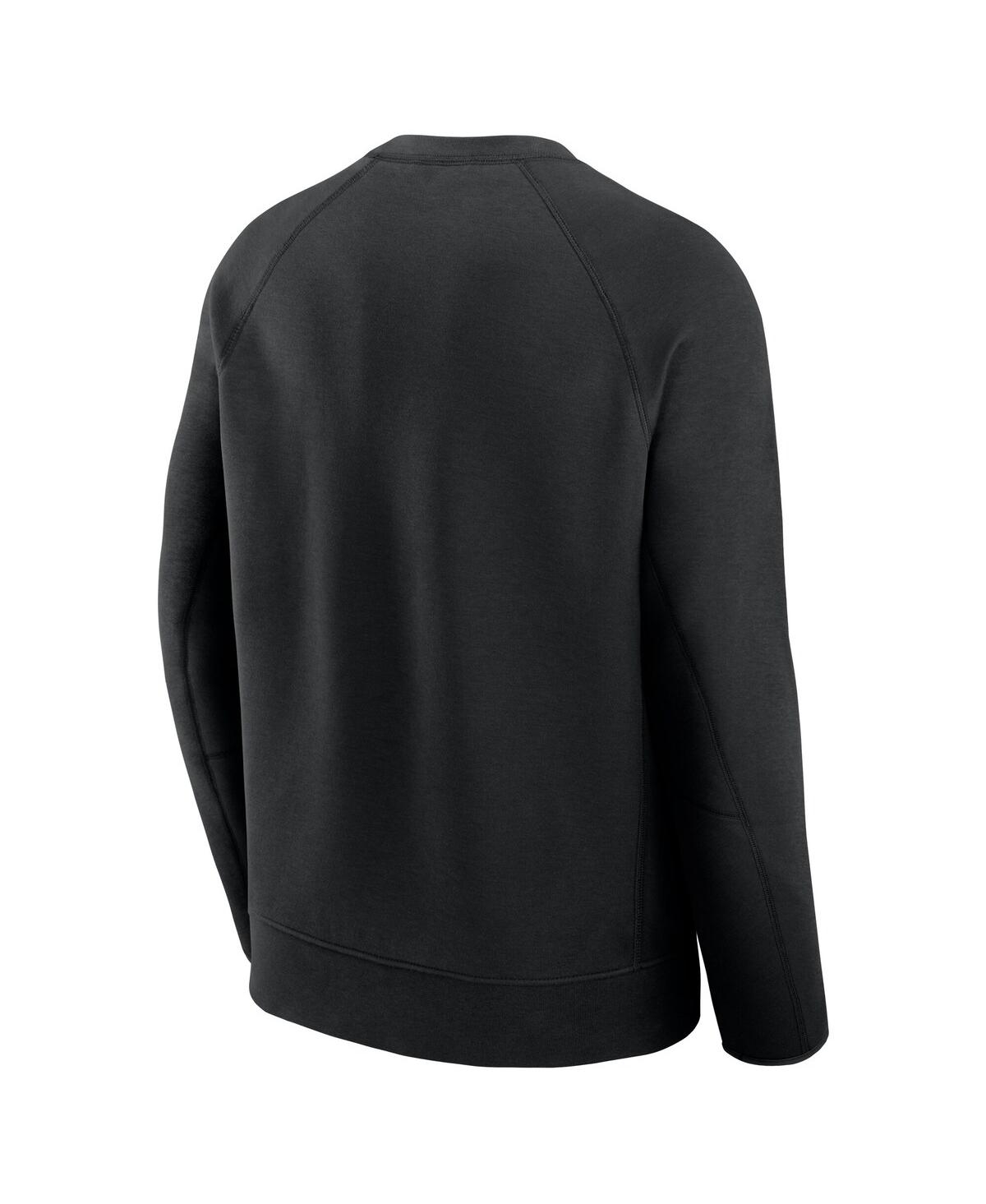 Nike Men's Black Chicago Cubs Tech Fleece Raglan Sweatshirt In Black