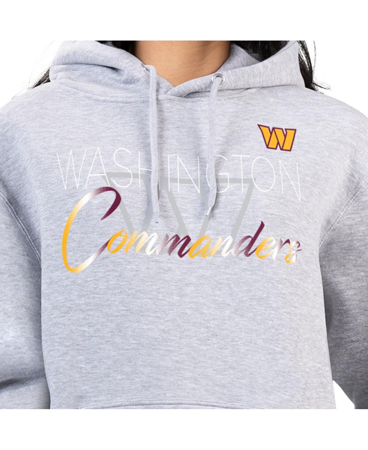 G-iii 4her By Carl Banks Women's Gray Washington Commanders Shadow Logo Fleece Pullover Hoodie In Gray