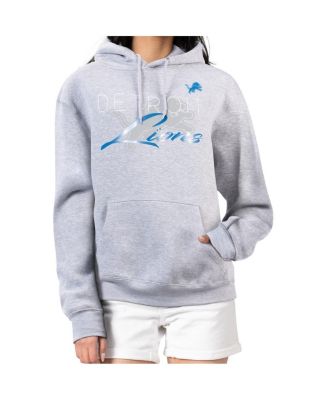G-III 4Her by Carl Banks - Women's Gray Detroit Lions Shadow Logo Fleece Pullover Hoodie