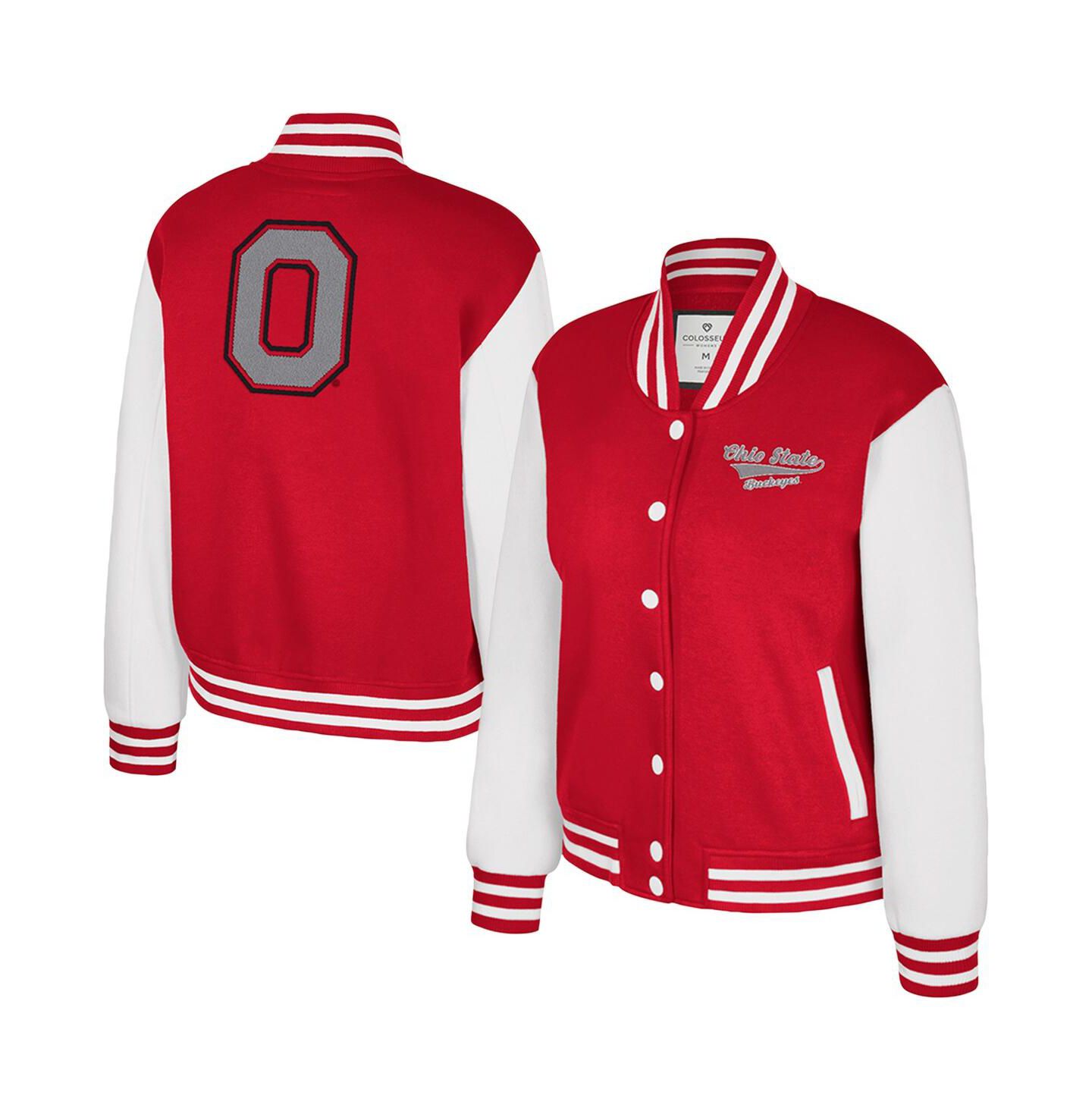 Женская куртка Colosseum Scarlet Ohio State Buckeyes French Baguette Full Snap Fleece — фото 1