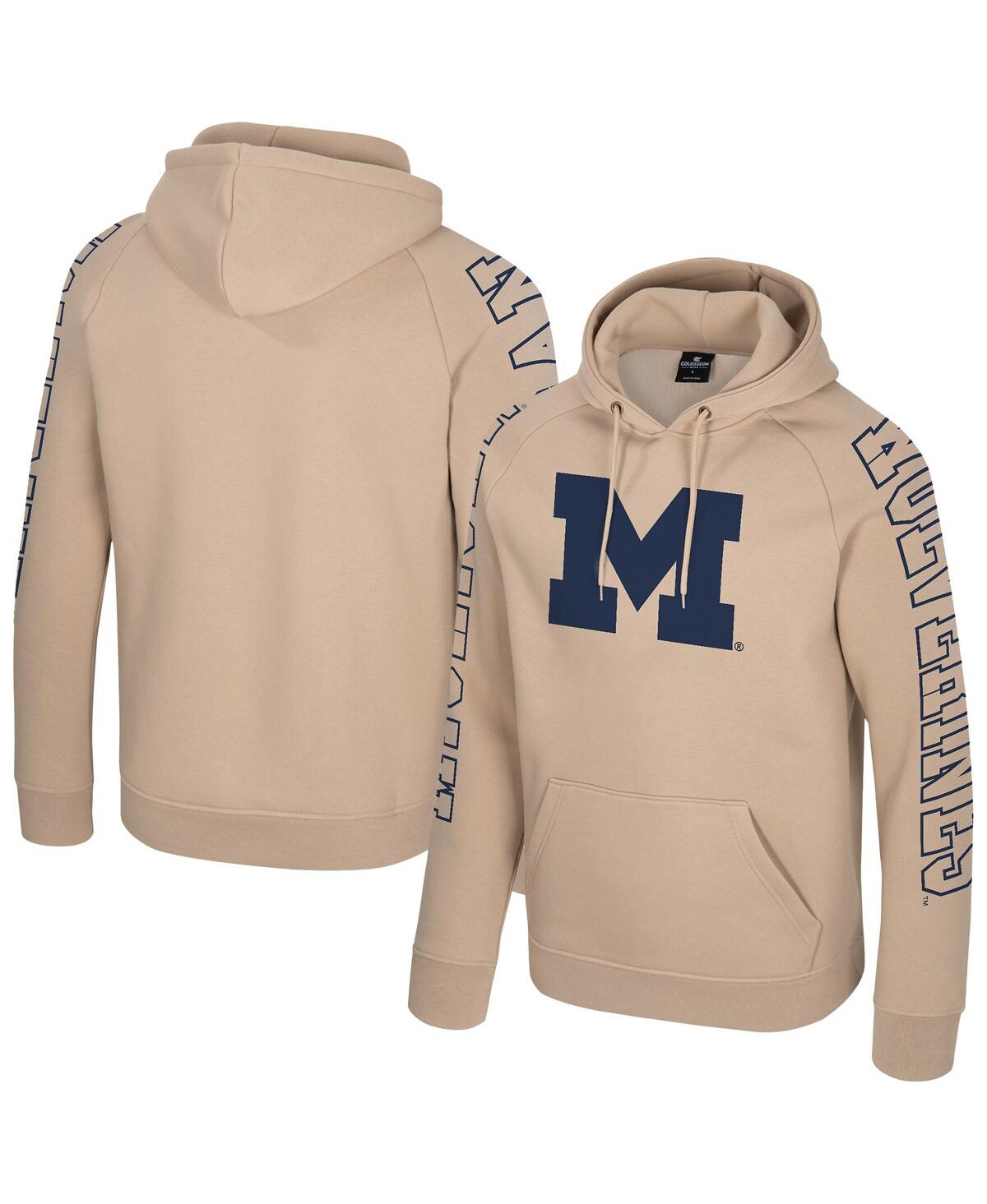 Colosseum Men's Tan Michigan Wolverines Big Break Raglan Hoodie