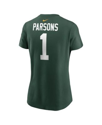Women's Micah Parsons Green Green Bay Packers Name Number T-Shirt