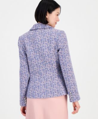 Women&#39;s Metallic Boucl&amp;eacute; Peak Lapel Blazer