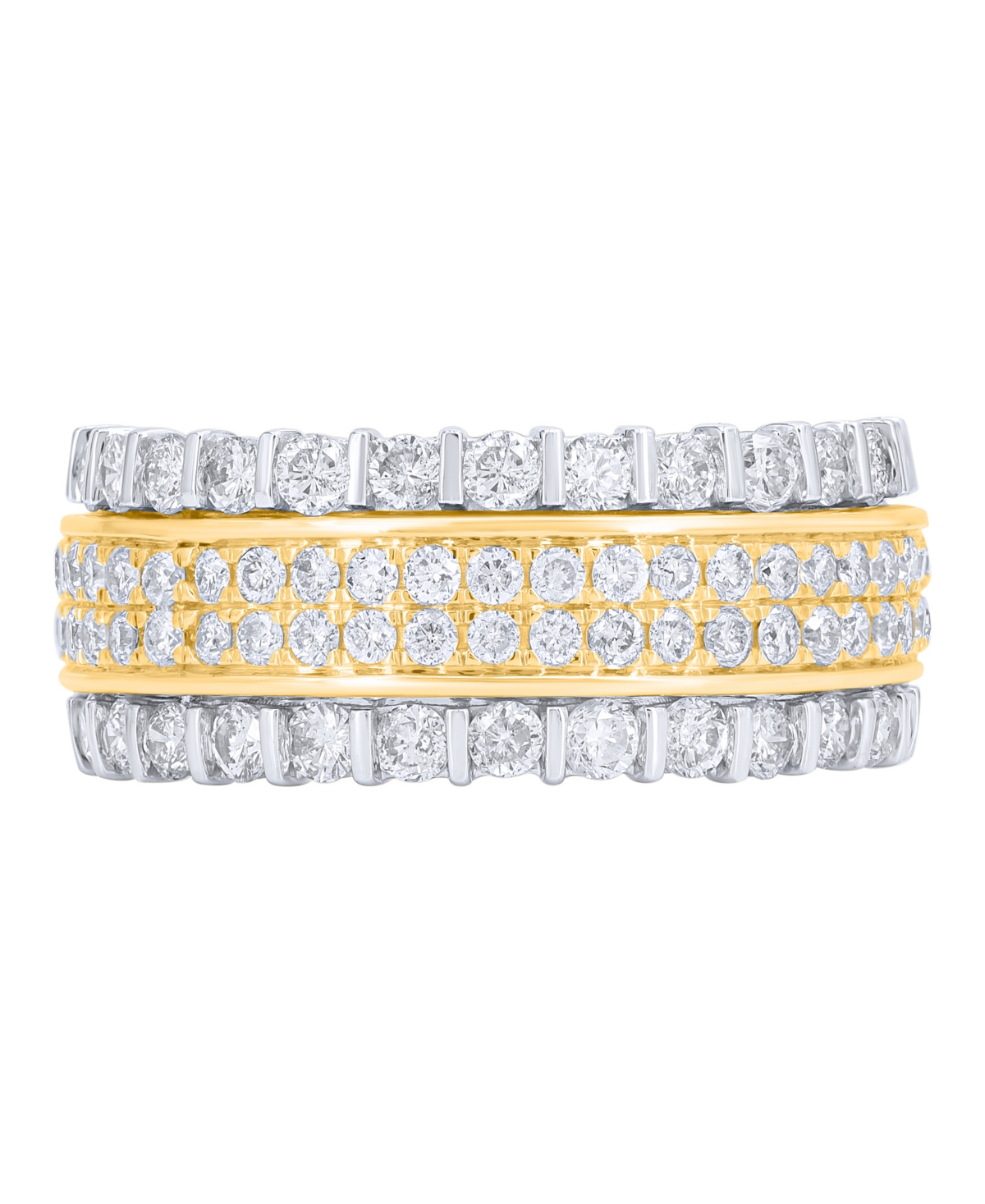 Macy's Round Diamond Ring (2.50 Ct. T.w.) In 14k Yellow And White Gold In Gold