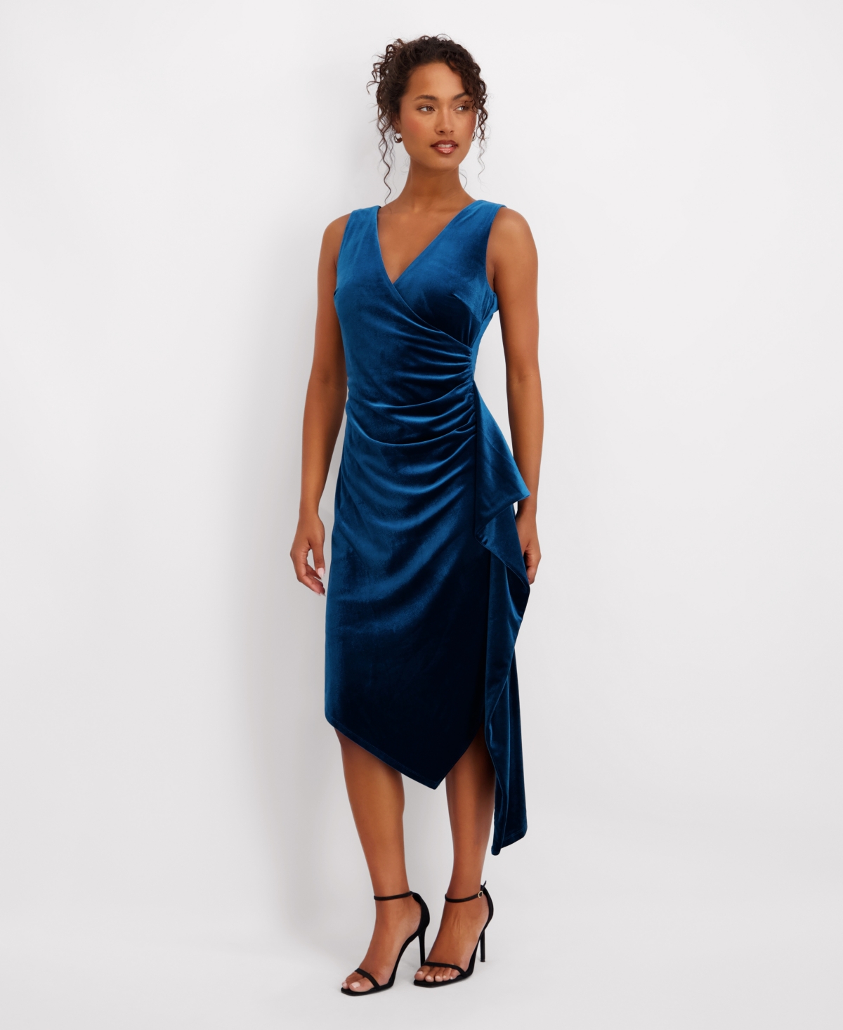 Kensie Women's Asymmetrical Hem Midi Dress In Blue