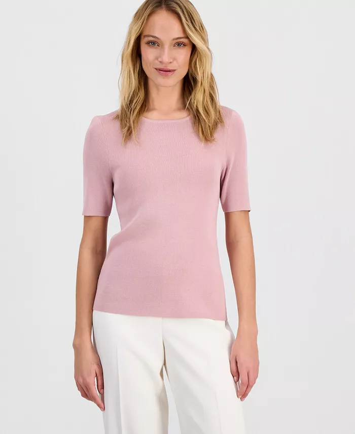 Women's Fine-Rib Crewneck Sweater T-Shirt - thumbnail 7