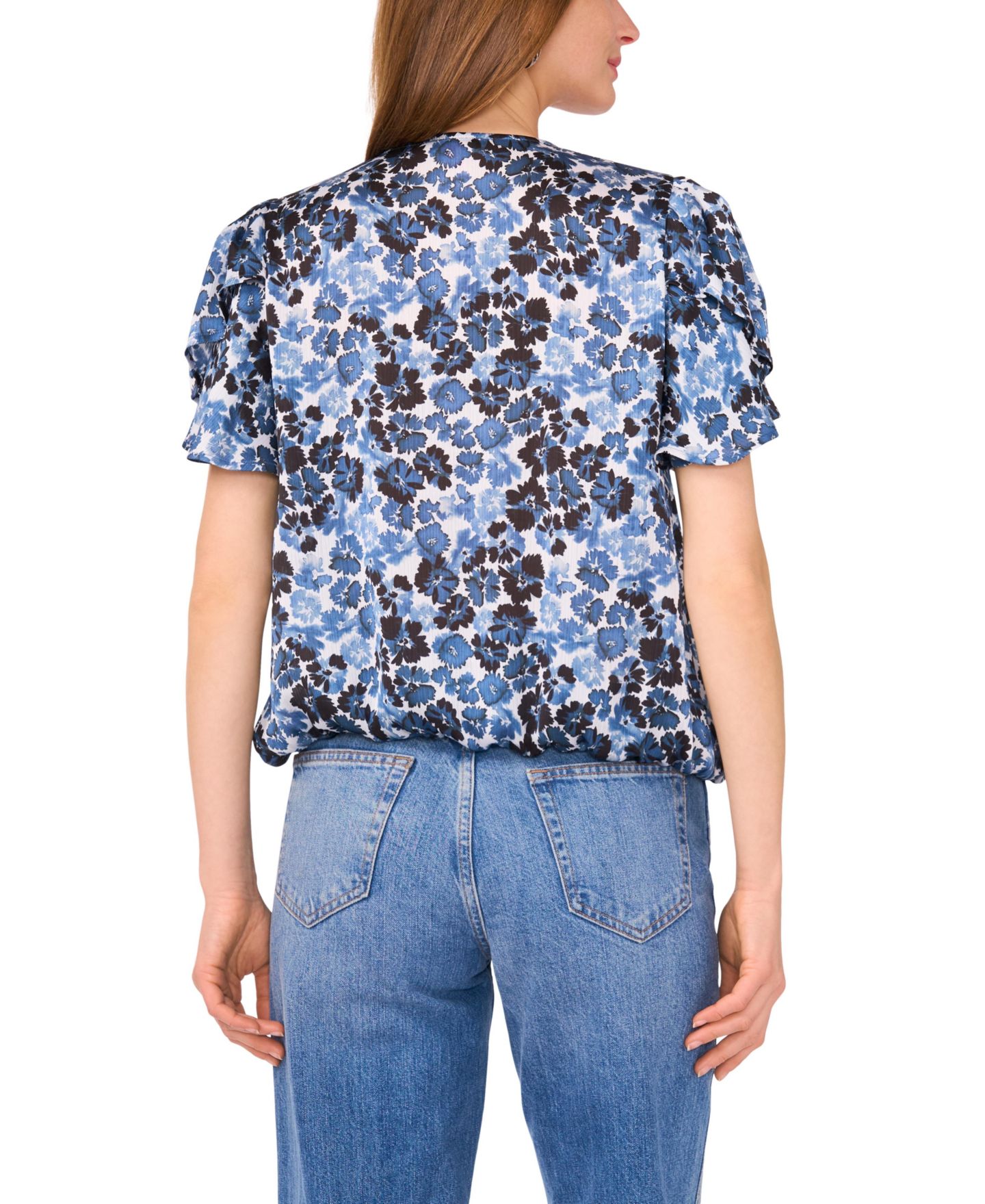 Женский топ Vince Camuto Short Sleeve, цвет: Синий — фото 3