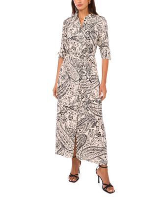 Vince Camuto - Women's Collared Neck Shirt Dress