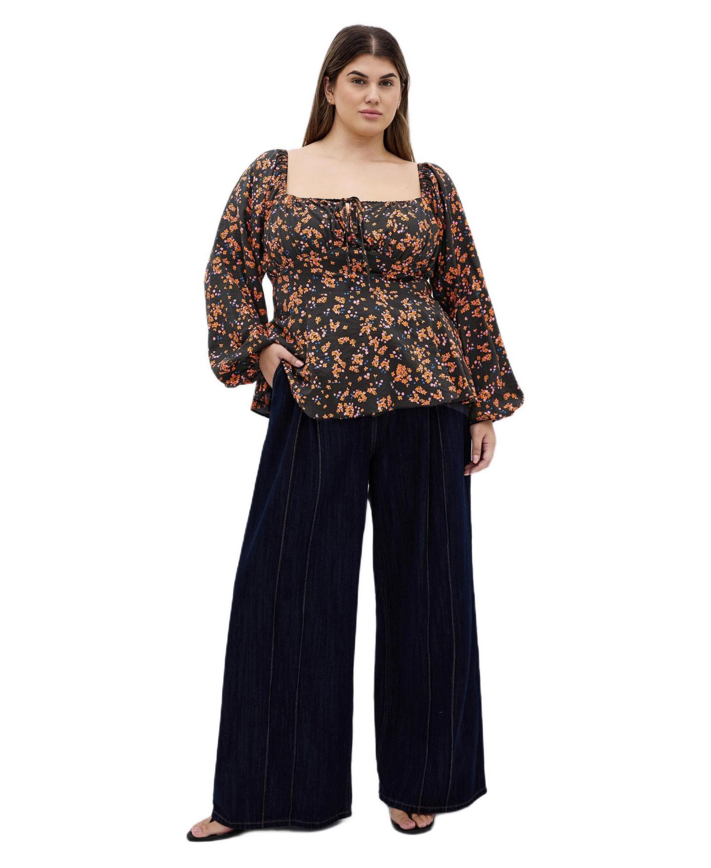 Женский топ CITY CHIC Plus Size Gigi Long Sleeve Daisy Print, цвет: Baby Bunch — фото 4