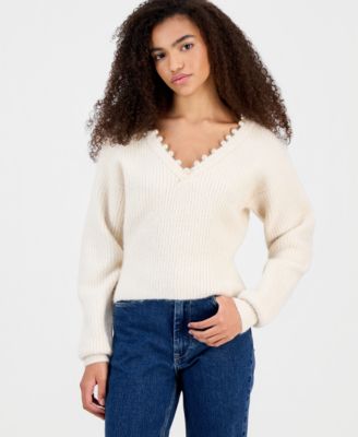 BLANK NYC - Women's Morning Dew Faux-Pearl Sweater