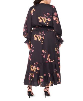 Plus Size Long-Sleeve Maxi Dress
