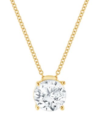 Badgley Mischka Certified Lab Grown Diamond Solitaire Pendant Necklace (1 ct. t.w.) in 14k White or Yellow Gold)
