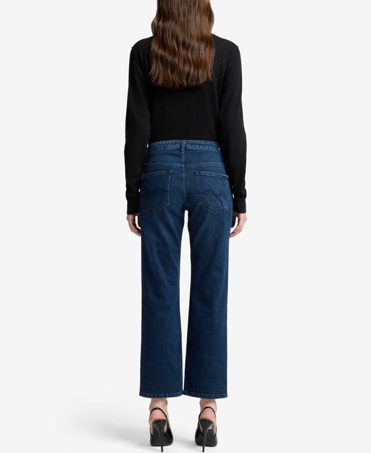 7 For All Mankind Calie Ankle Straight Leg Jeans In Blue