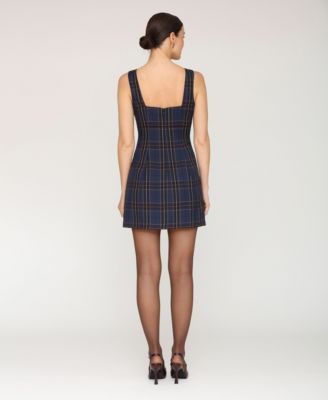 Women's Sleeveless Plaid Mini Dress