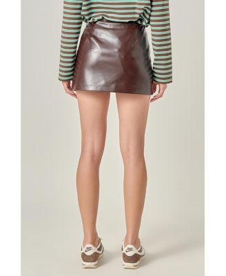 Women's Faux leather skort