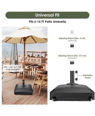 9ft Solid Wood Outdoor Patio Umbrella with Base Included Parasol Wheels Stand for Bistro Market Garden Deck Yard Poolside Blue