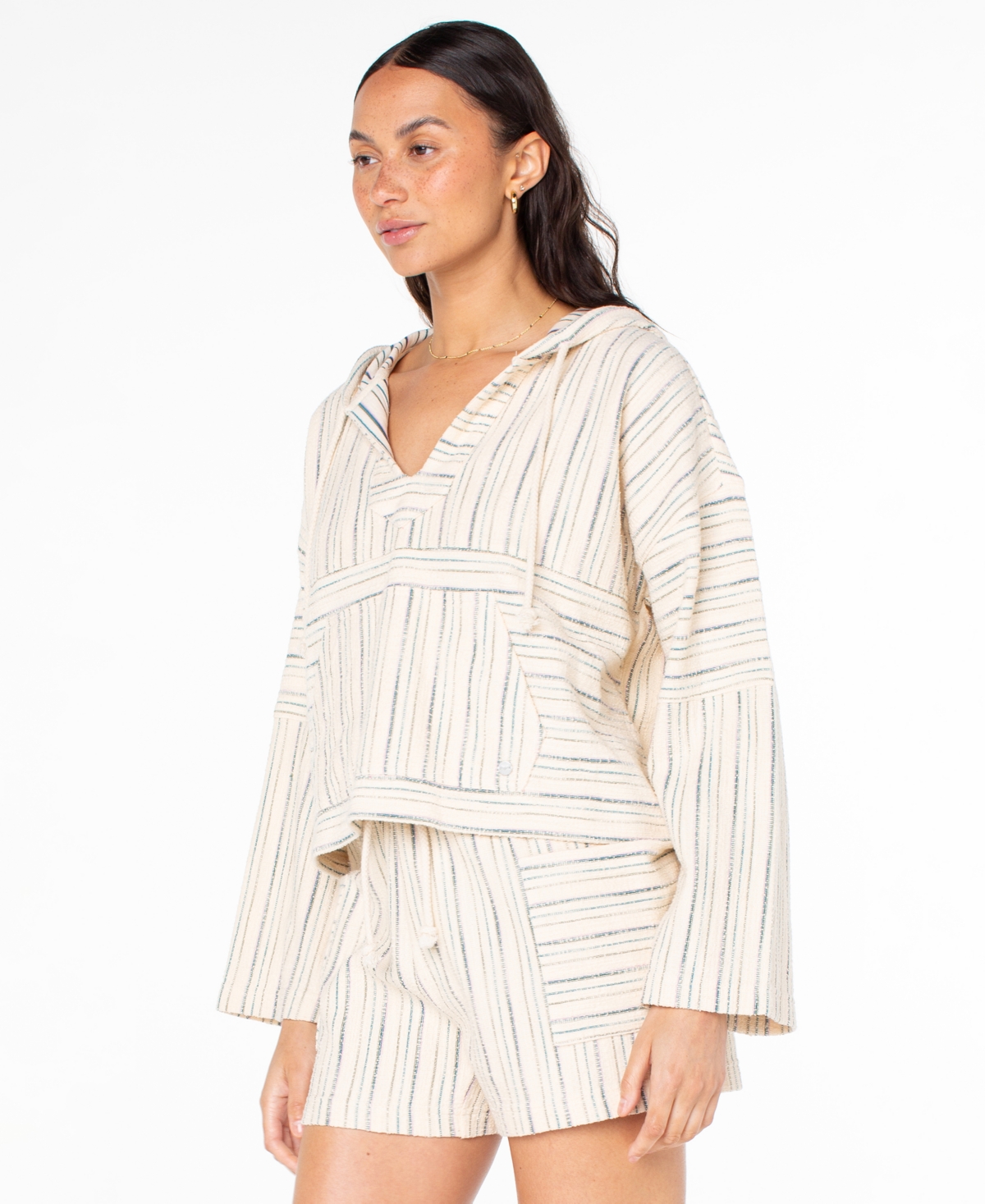 Roxy Women's Rich Coast Slub Stripe Top In Neutral