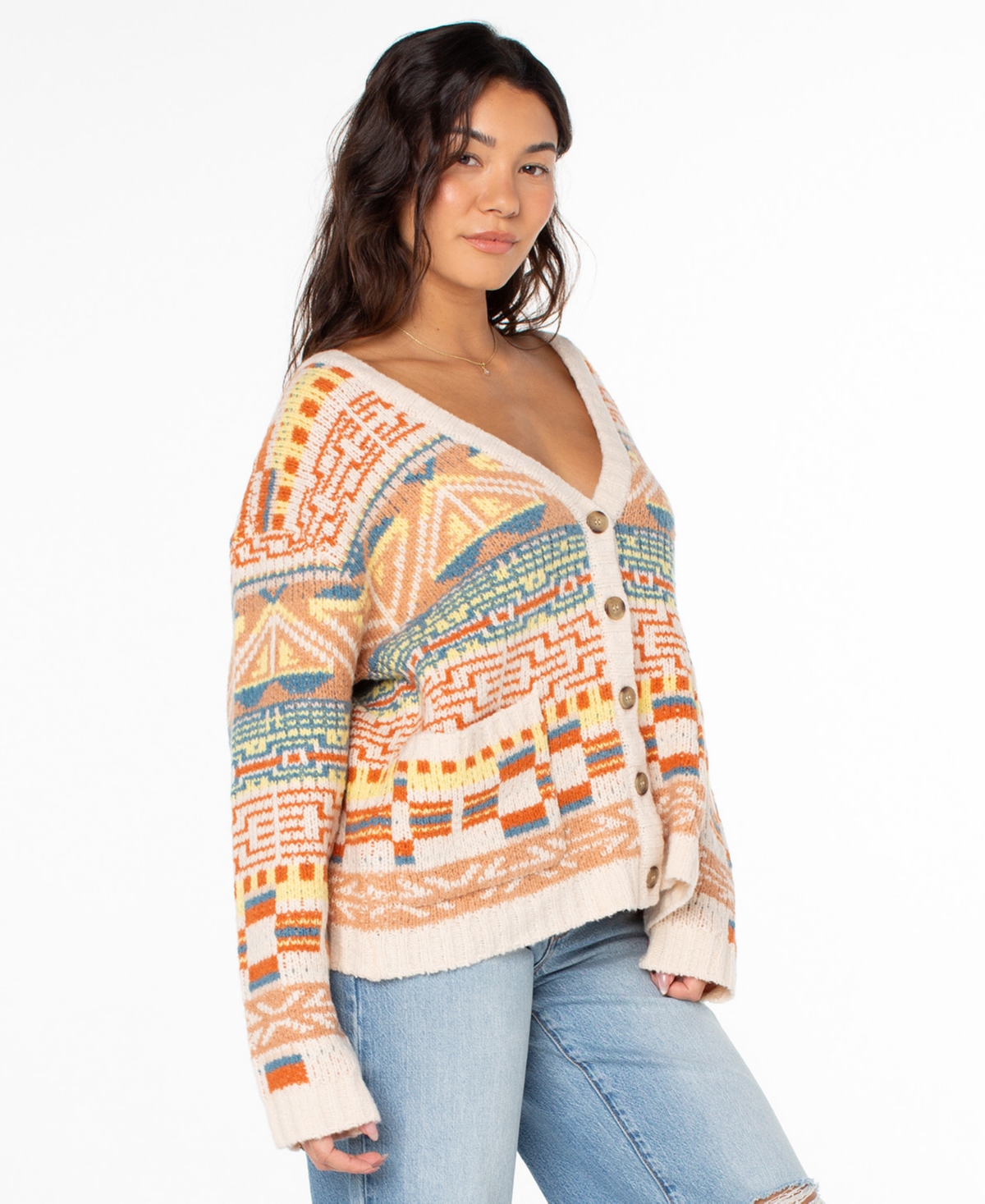 Roxy Women's Long Sleeve Tamarindo Cardigan Sweater In Multi