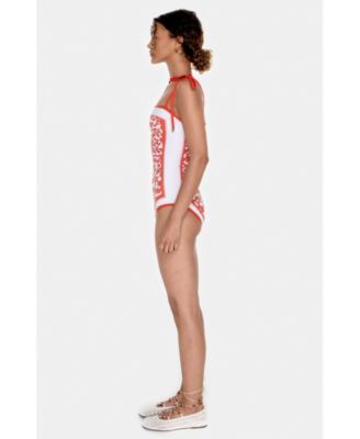 Women's Crossing Red Reversible One-Piece Swimsuit