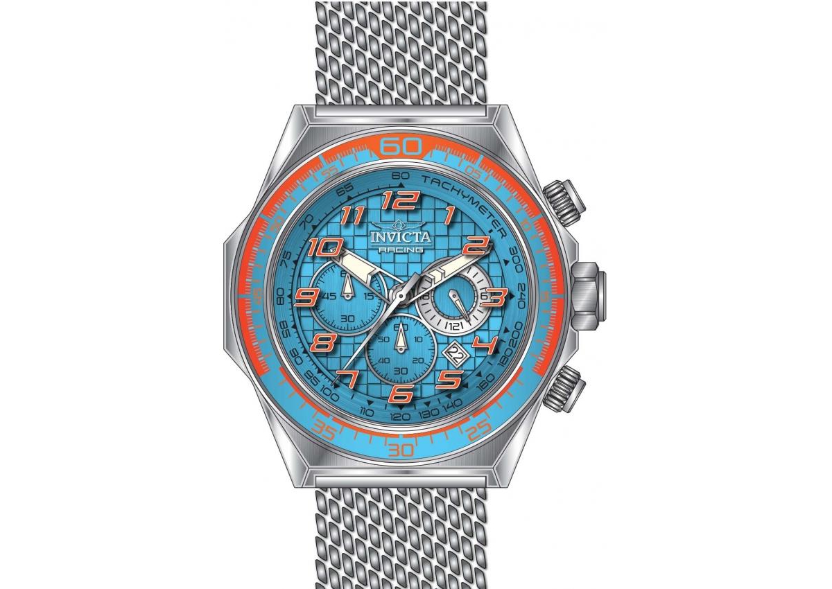 Invicta Men's 47901 Invicta Racing Quartz Chronograph Light Blue Dial Watch