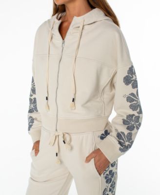 Juniors' Fringing Reefs Graphic Zip-Front Hoodie