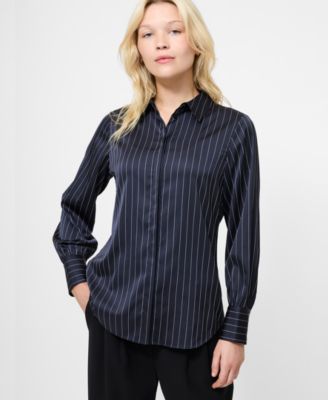 French Connection - Women's Satin Pinstriped Blouse