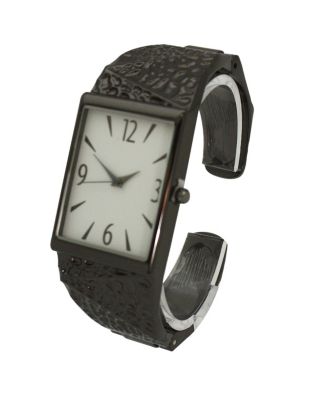 Gunmetal Textured Metallic Bangle Watch