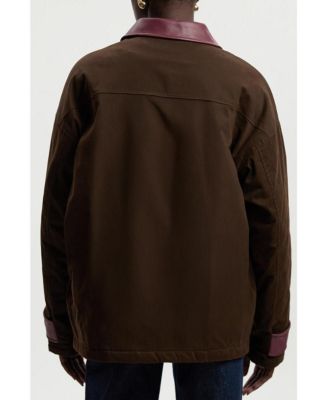 Quilted Contrast Collar Barn Jacket