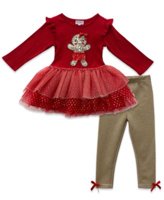 Blueberi Boulevard - Baby Girls 2-Piece Tutu Long-Sleeve Top and Leggings Set