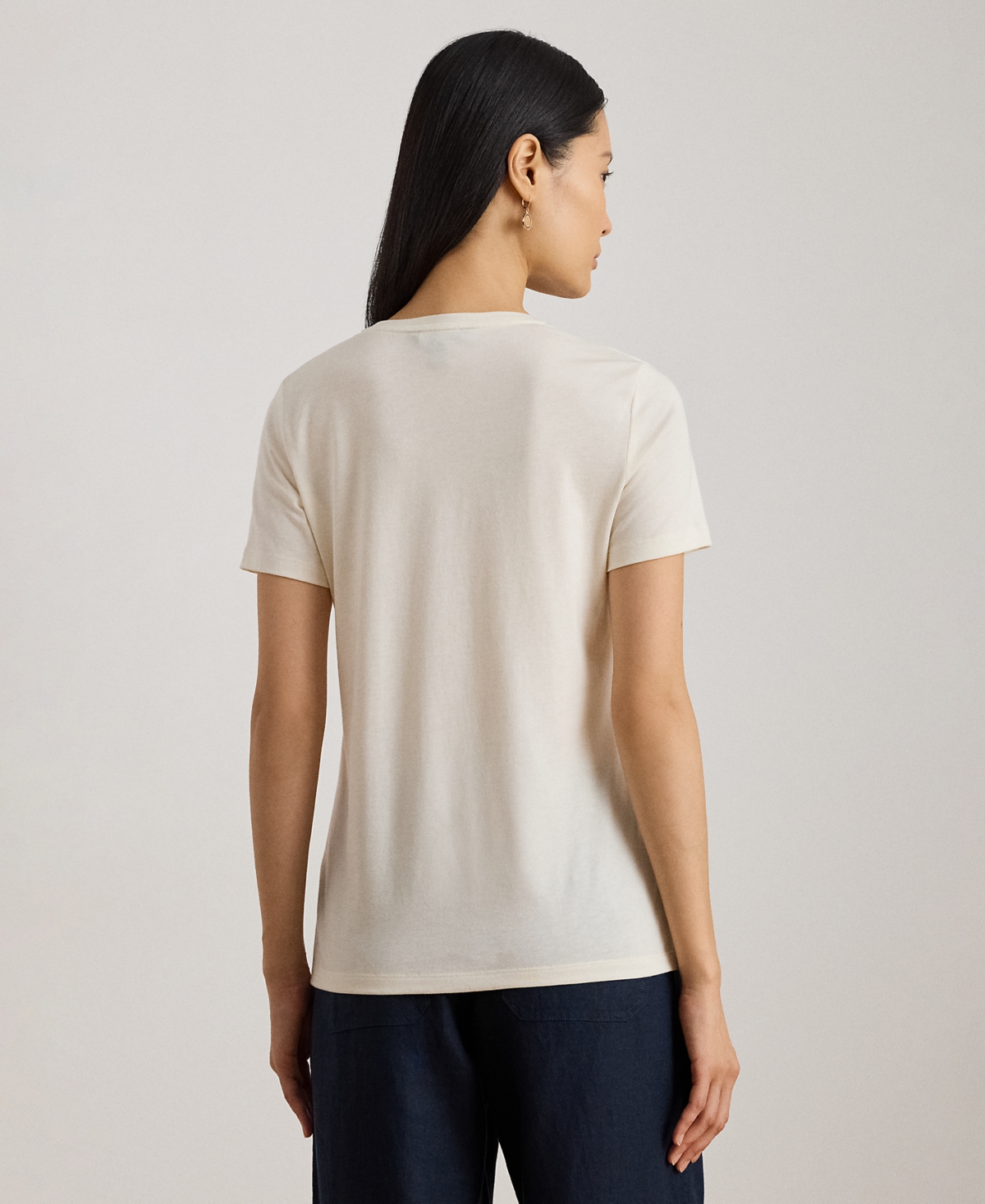 Ralph Lauren Petite Pima Micro Modal-katlin Short Sleeve T-shirt In White