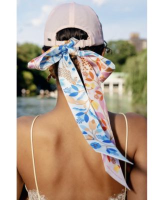 Silk Skinny Scarf Pink Blossom Jungle