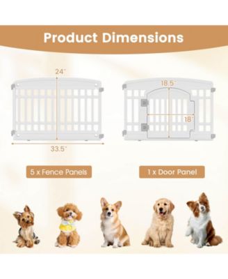 Panel Plastic Dog Playpen with Lockable Gate for Small & Medium Sized Dogs