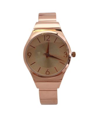 Rose Gold Simply Texture Bangle Watch