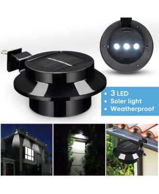LED Solar Gutter Light Waterproof Outdoor Garden Fence Wall Lights 10 Packs