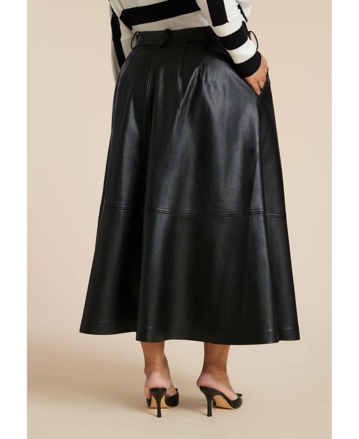 Eloquii Plus Faux Leather Midi Skirt