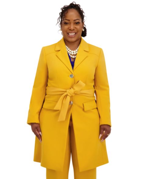 Женские куртки Kasper Three Button Patch Pocket Trench Coat