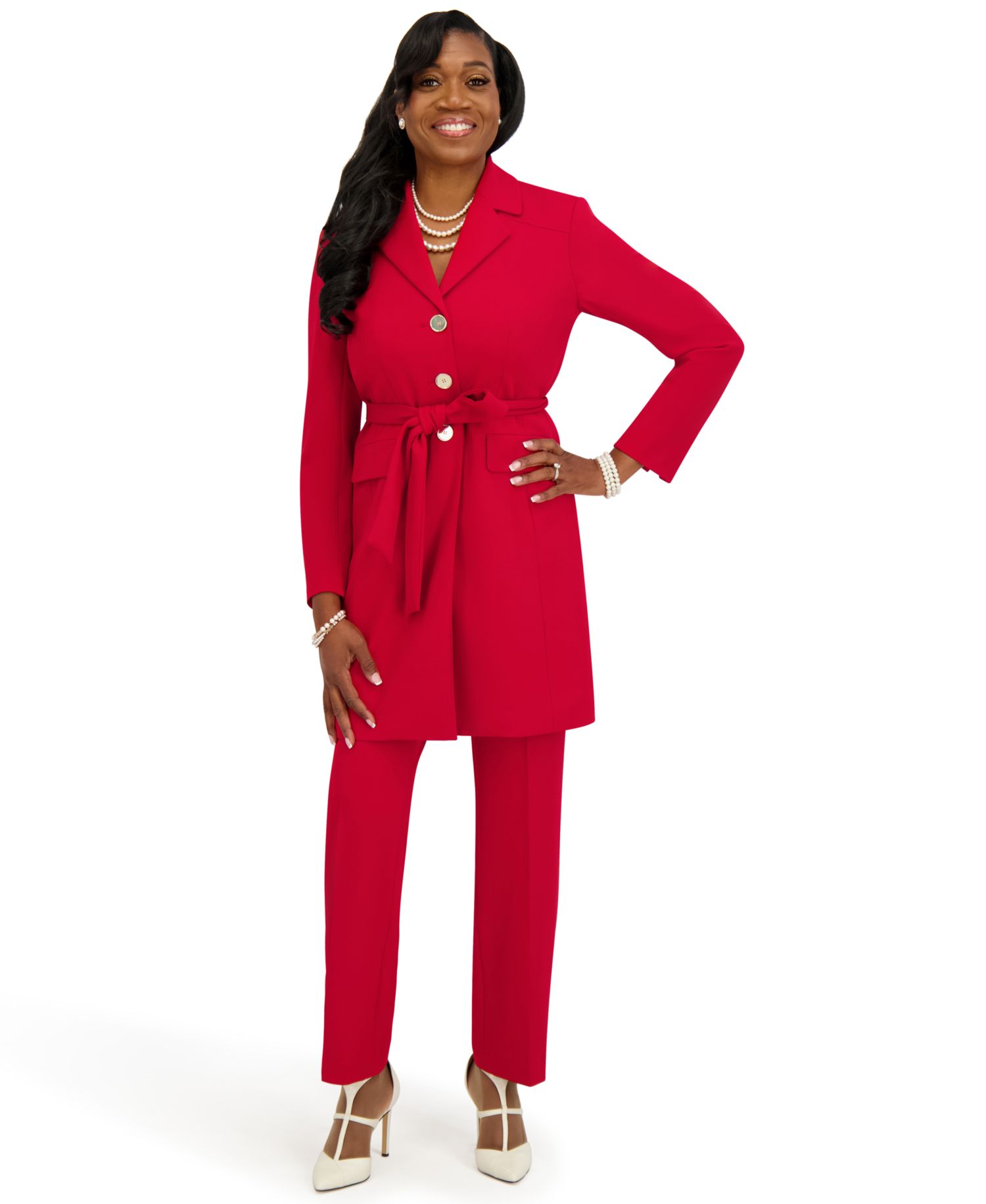 Women's Three Button Patch Pocket Trench Coat
