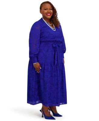 Women's Soft V-Neck Tiered Midi Dress