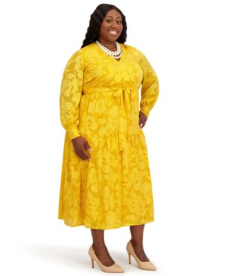 Women's Soft V-Neck Tiered Midi Dress